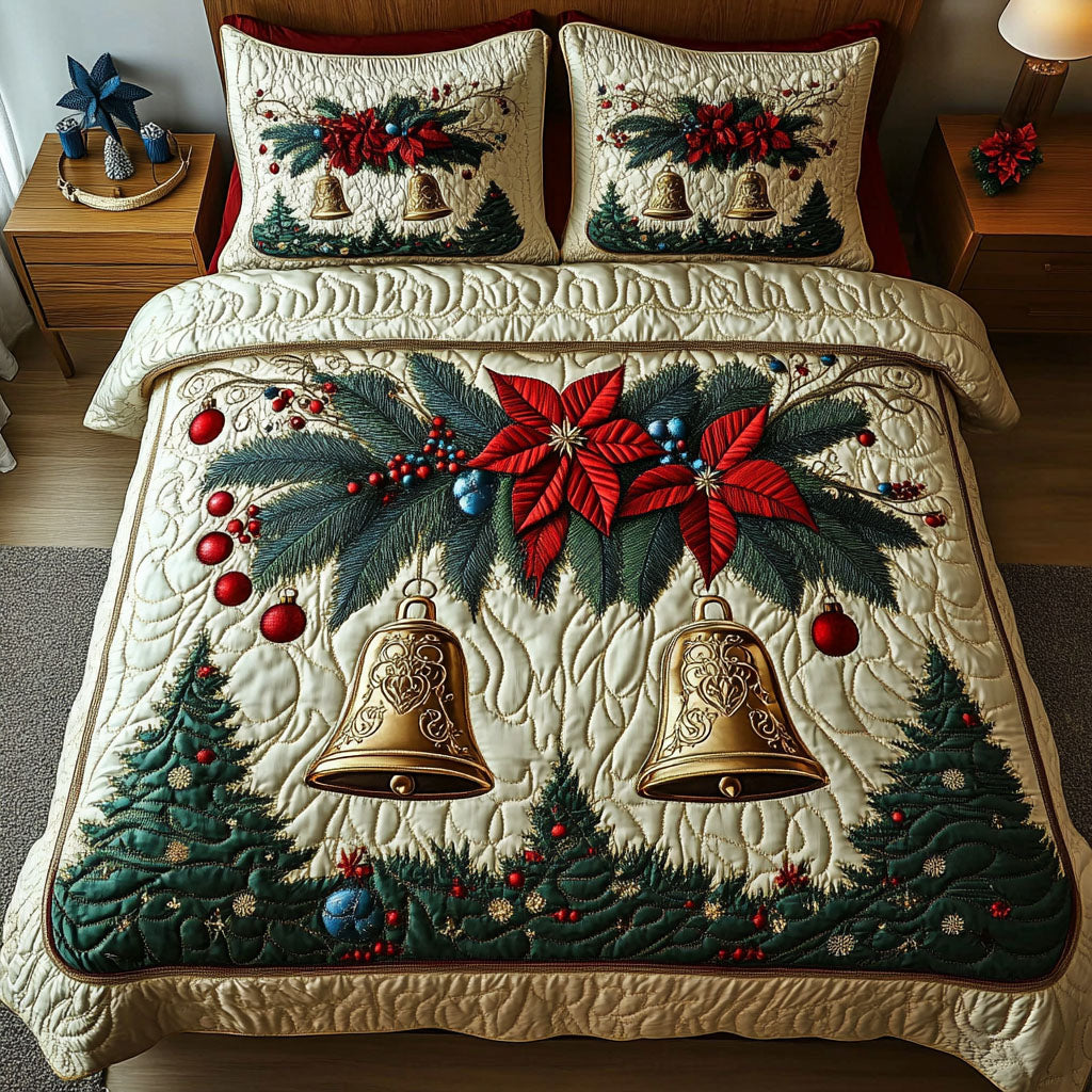 Yuletide Ring Quilted Bedding Set Bedspreads King Holiday Cheer Gift For Wife