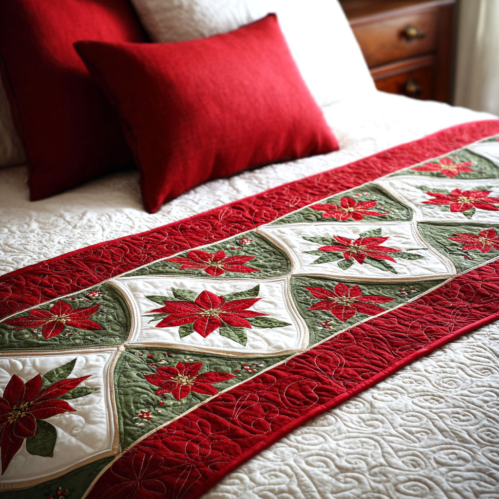 Yuletide Star Quilted Bed Runner Christmas Bed Scarf Best Holiday Gifts 2025