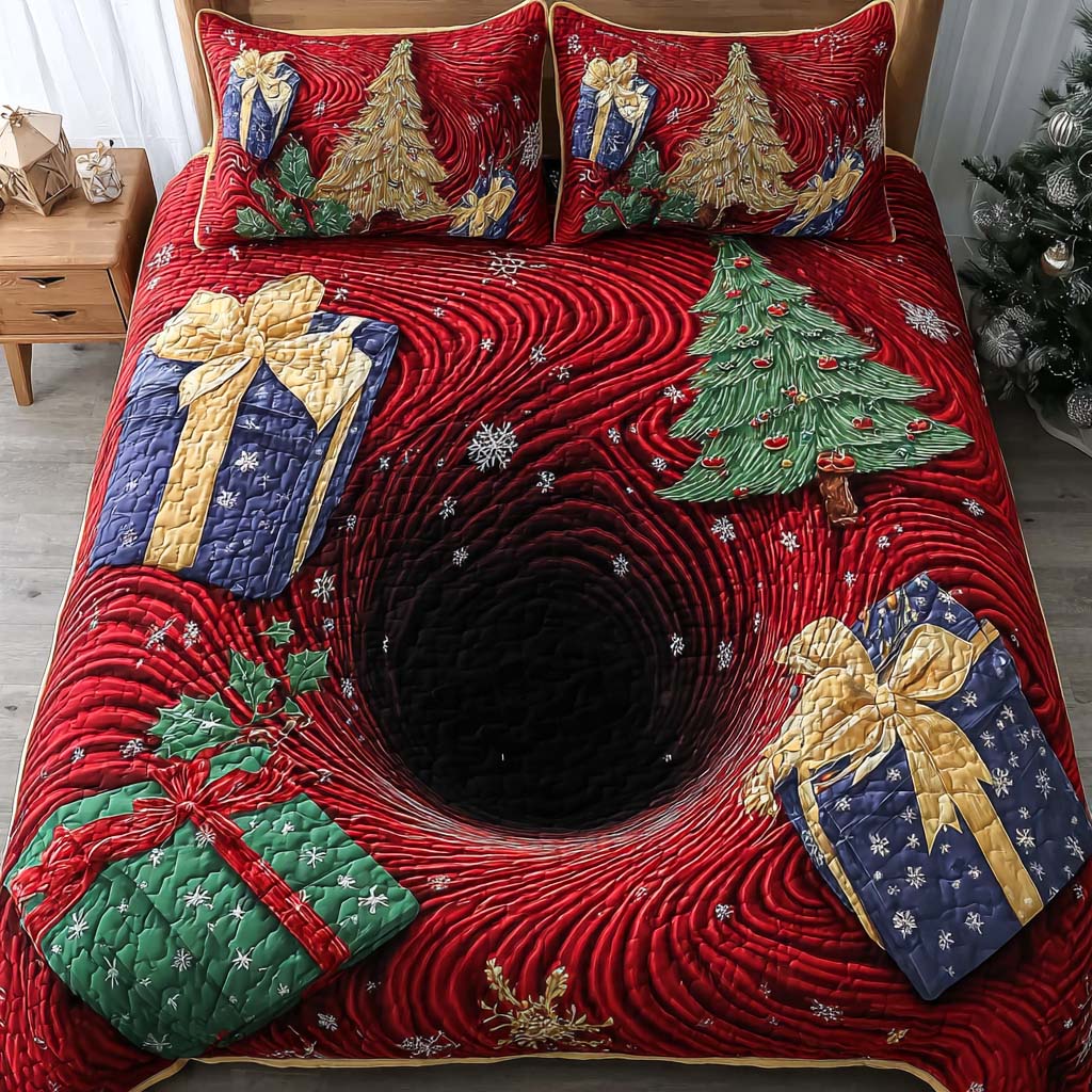 Yuletide Symphony Quilted Bedding Set Meaningful Home Gift for Special Occasions