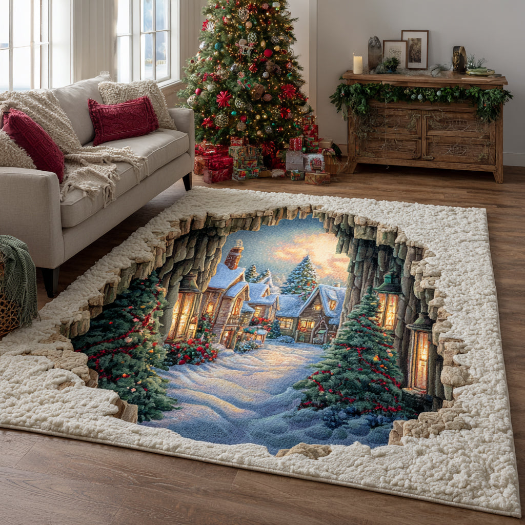 Yuletide Valley Area Rug Christmas House Decor Gift For Grand