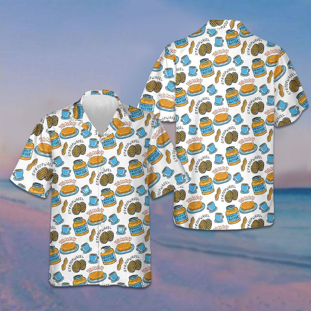 Yummy Peanut Butter Hawaiian Shirt Summer Button Up Shirt Gifts For Peanut Butter Lovers