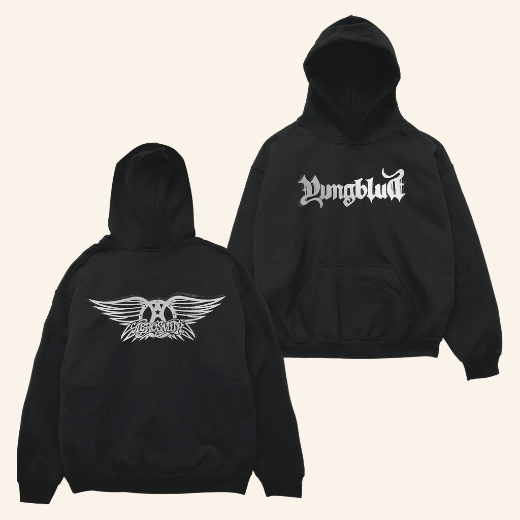 Yungblud Merch Aerosmith And YUNGBLUD Hoodie One More Time Black Hoodie Fan Apparel Yungblud Merch Aerosmith And YUNGBLUD Hoodie One More Time Black Hoodie Fan Apparel