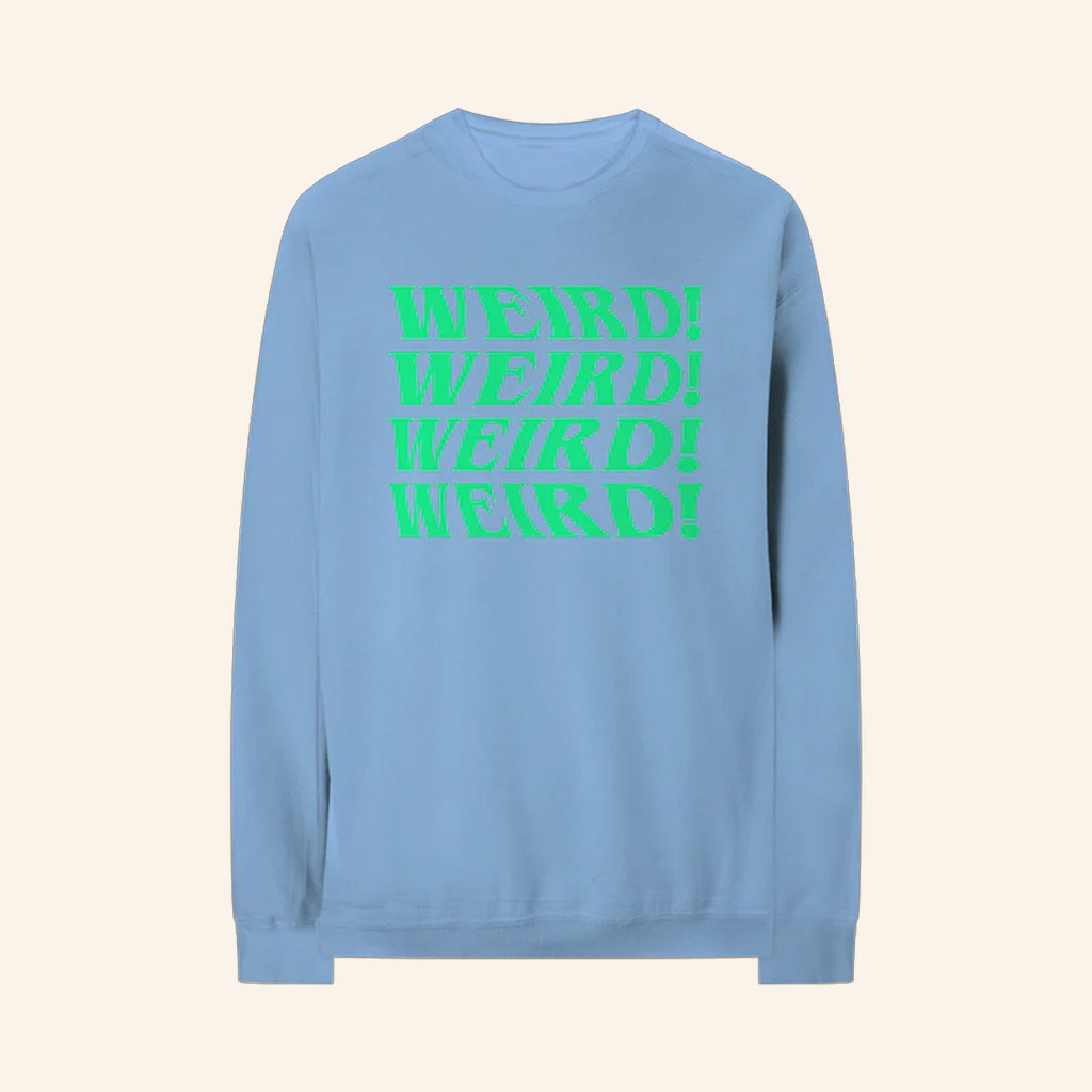 Yungblud Merch BLUE Weird Crewneck Sweatshirt Cool Gifts For Music Lovers Yungblud Merch BLUE Weird Crewneck Sweatshirt Cool Gifts For Music Lovers