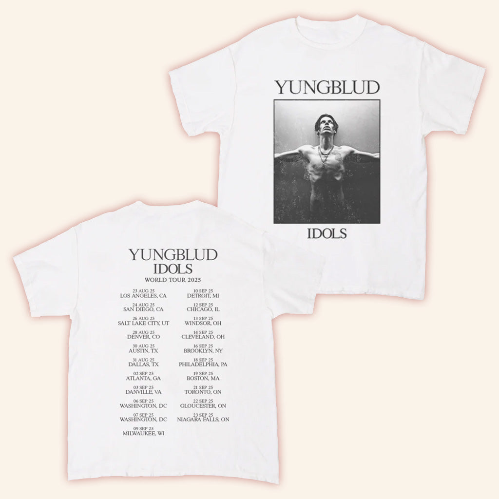 Yungblud Merch Idols White Date Back T-Shirt Birthday Gifts For Music Lovers Yungblud Merch Idols White Date Back T-Shirt Birthday Gifts For Music Lovers