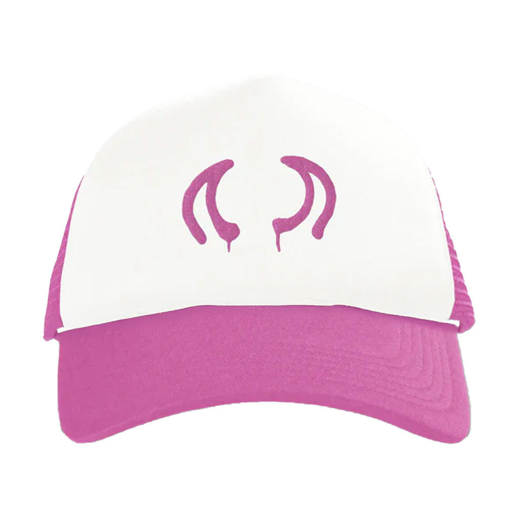 Yungblud Merch Pink Horns Trucker Hat Embroidered Gifts For Girlfriend Yungblud Merch Pink Horns Trucker Hat Embroidered Gifts For Girlfriend