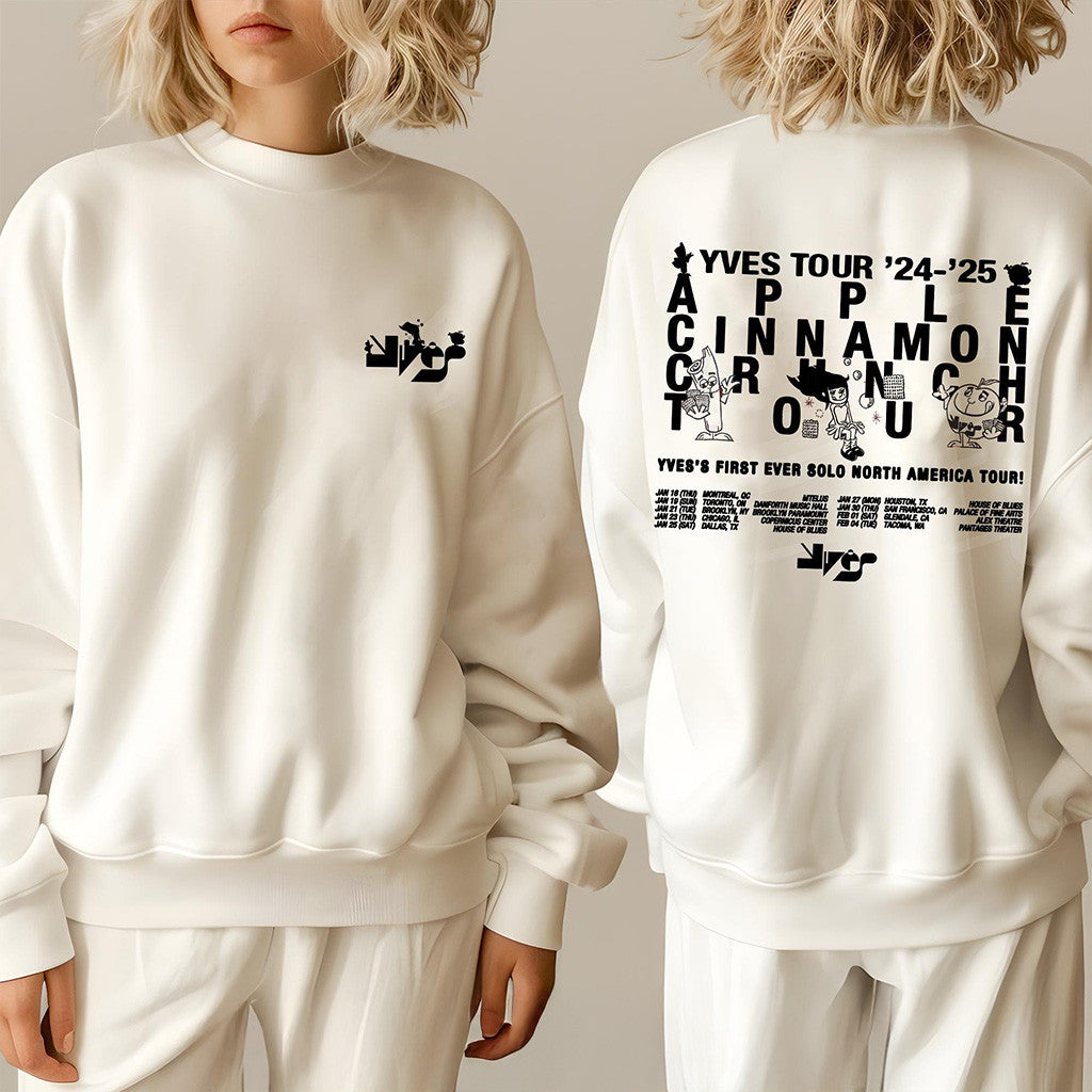 Yves Merch 2025 Sweatshirt Apple Cinnamon Crunch Yves Merch Gifts For Friends Yves Merch 2025 Sweatshirt Apple Cinnamon Crunch Yves Merch Gifts For Friends