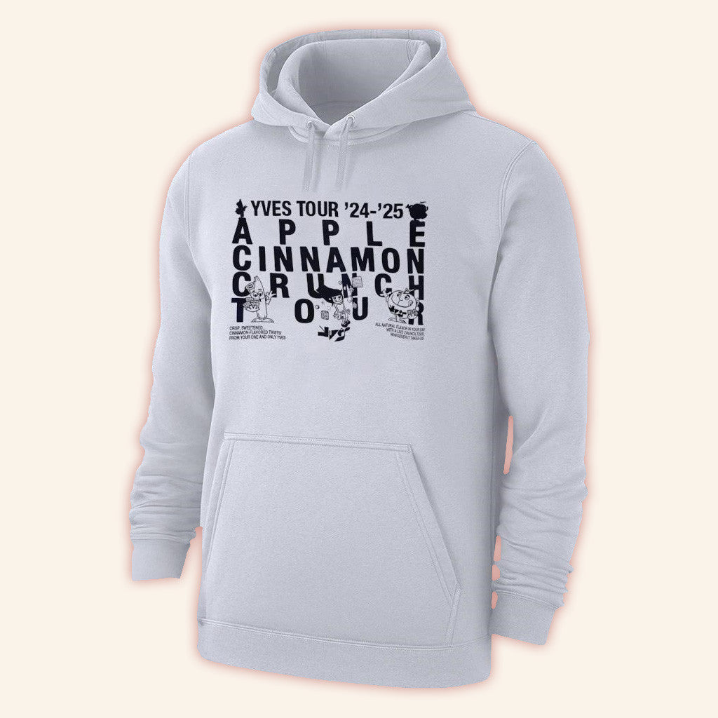 Yves Merch 2025 White Hoodie Apple Cinnamon Crunch Yves Merch Gifts For Dudes Yves Merch 2025 White Hoodie Apple Cinnamon Crunch Yves Merch Gifts For Dudes