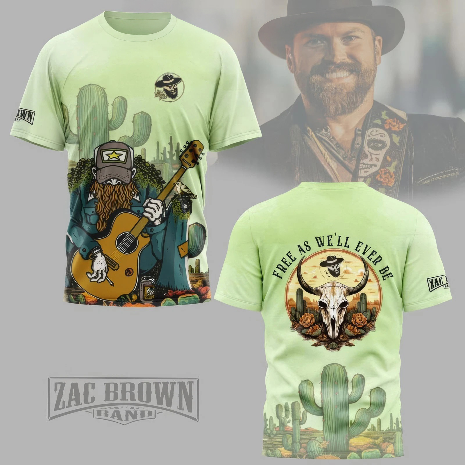Zac Brown Band Free As Well Ever Be Fan 3D T-Shirt Him Her Gifts