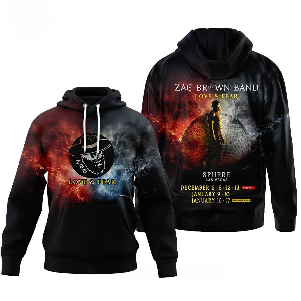 Zac Brown Band Love And Fear Hoodie Zac Brown Merch Music Lover Gifts For Him