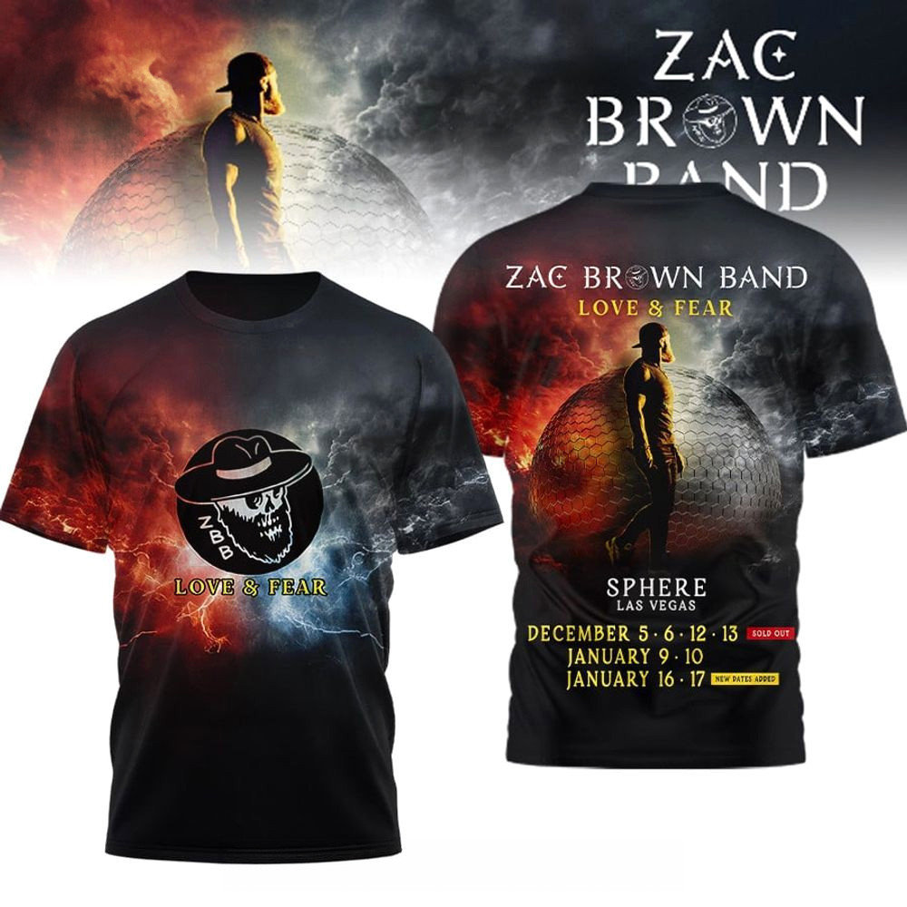 Zac Brown Band Love And Fear T-Shirt Zac Brown Merch Gifts For Music Enthusiasts
