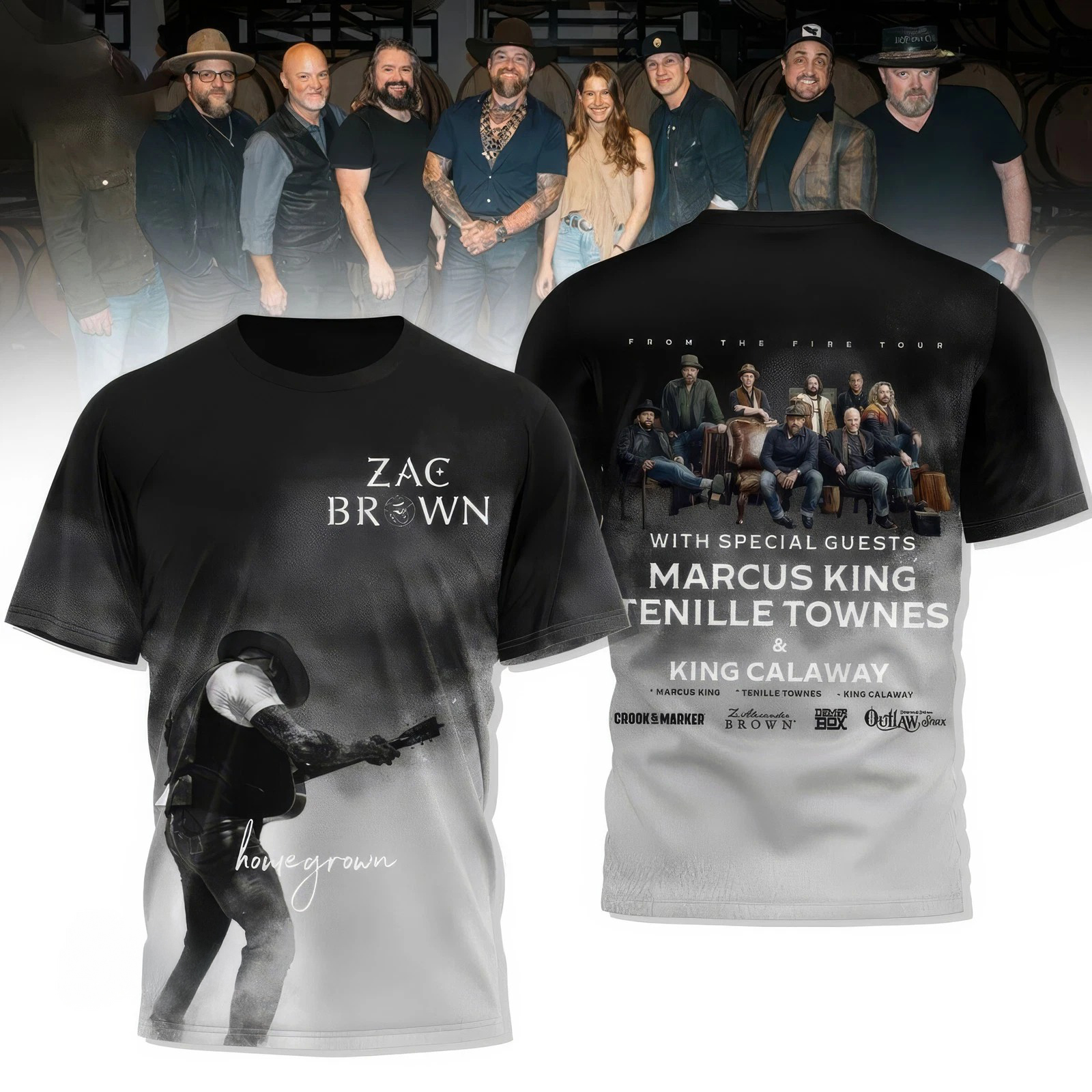 Zac Brown Band Marcus King Tenille Townes Marcus King 3D T-Shirt Music Lovers Gifts