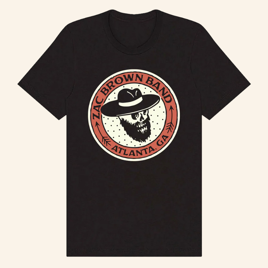 Zac Brown Band Merch Atlanta Skull T-Shirt Cool Gifts For Music Lovers