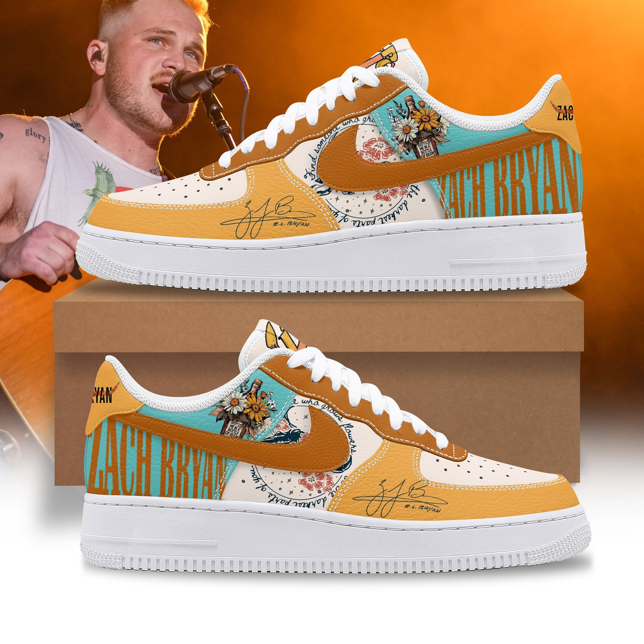 Zach Bryan Air Jordan Shoes Signature Merch Sneakers Gifts For Zach Bryan Fans