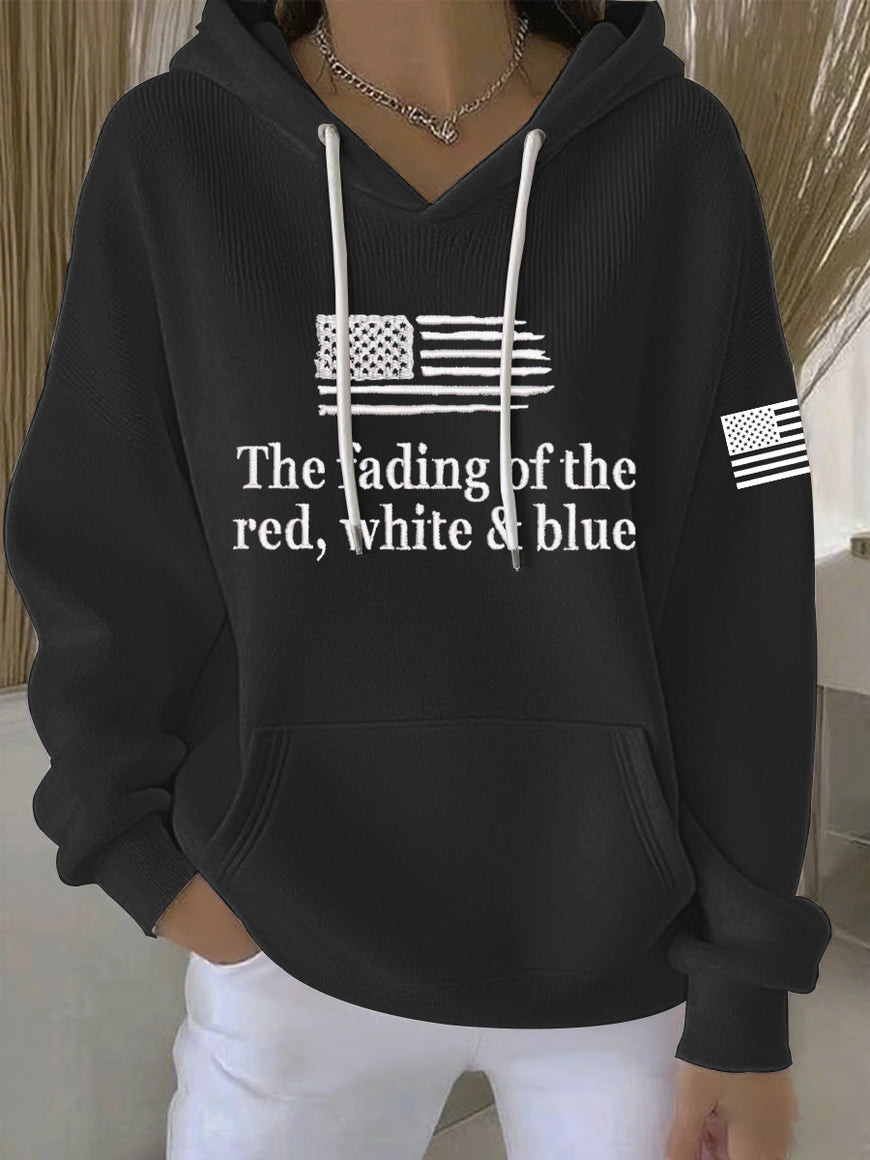 Zach Bryan Hoodie The Fading Of The Red White And Blue Anti Fascism Merch Fans Gifts