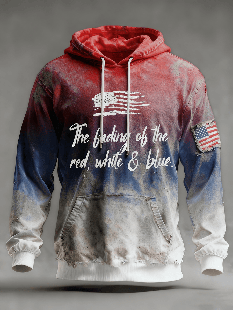 Zach Bryan Merch Hoodie The Fading Of The Red White And Blue Bryan Merch Gifts For Music Lovers