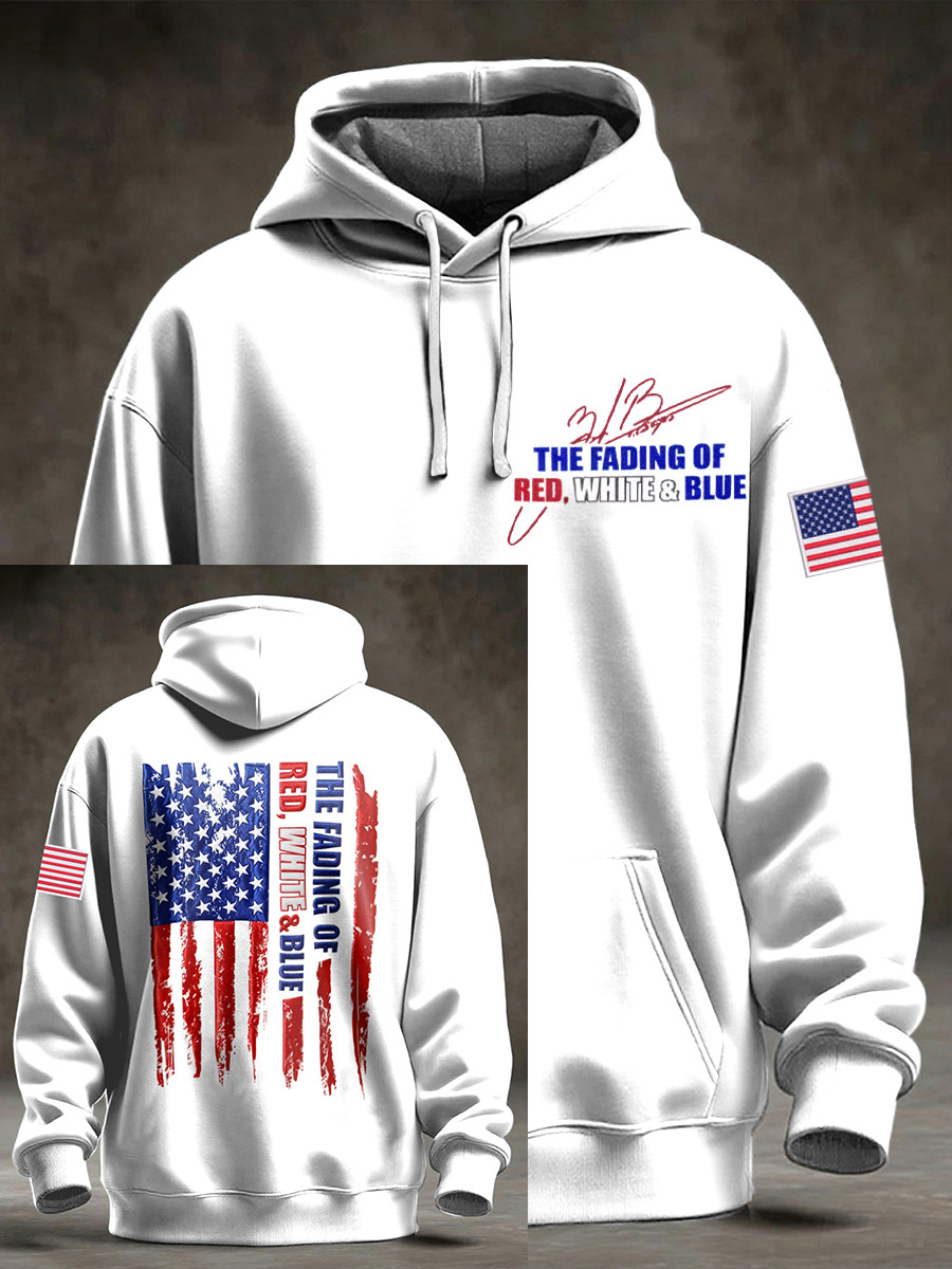 Zach Bryan Merch Hoodie The Fading Of The Red White And Blue Country Music Merch Signature Gift