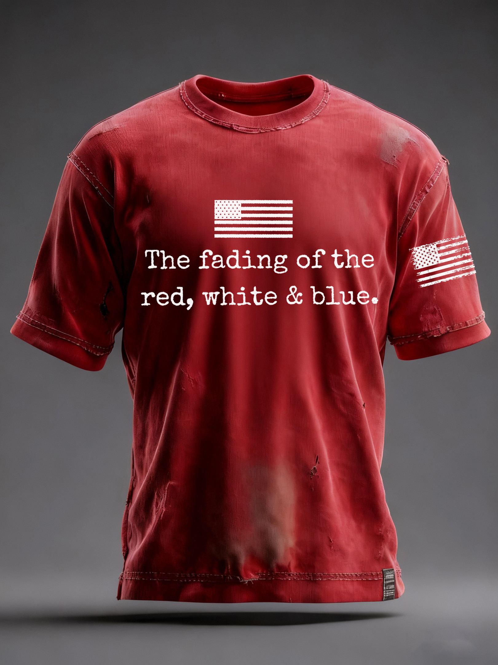 Zach Bryan Merch T-Shirt The Fading Of The Red White And Blue Music Clothes Gift Ideas
