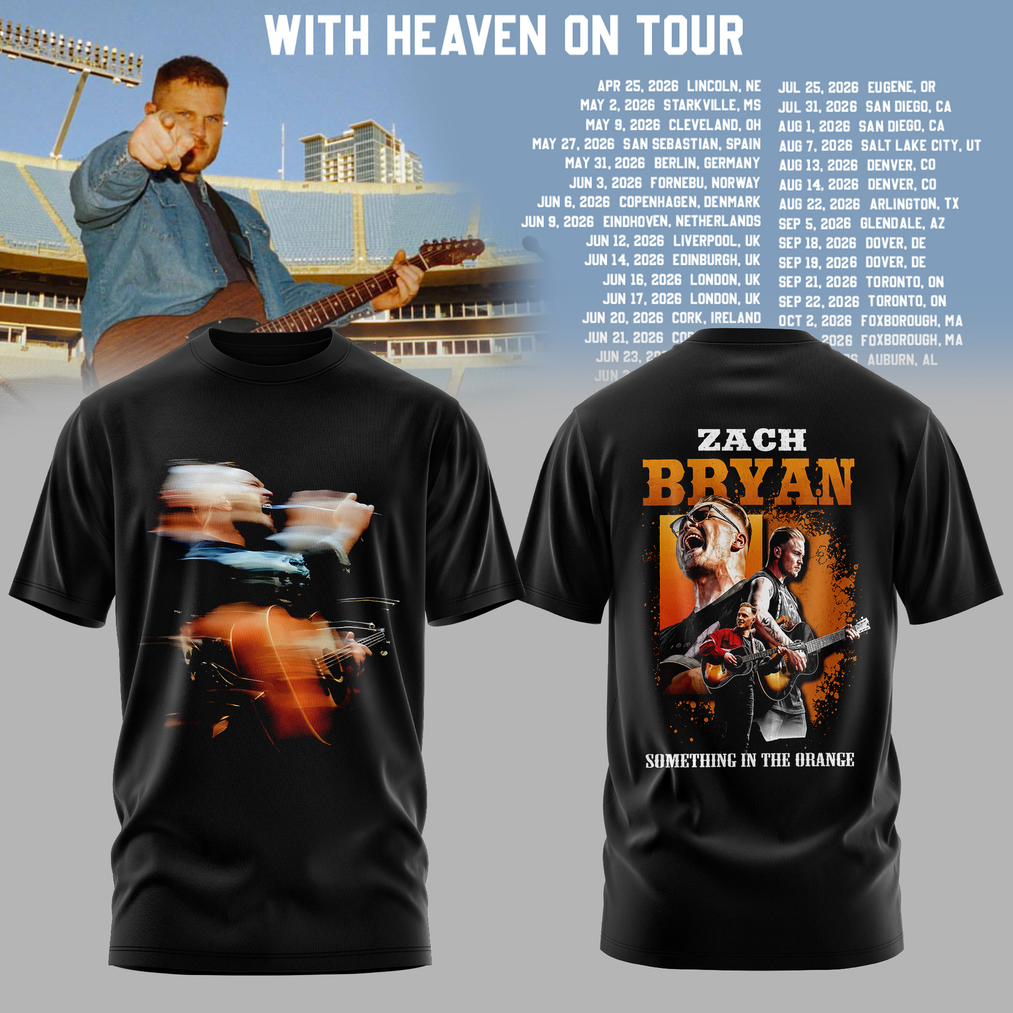 Zach Bryan Merch With Heaven On Tour 2026 T-Shirt Zach Bryan 2026 Tour Tee Gift For Brother