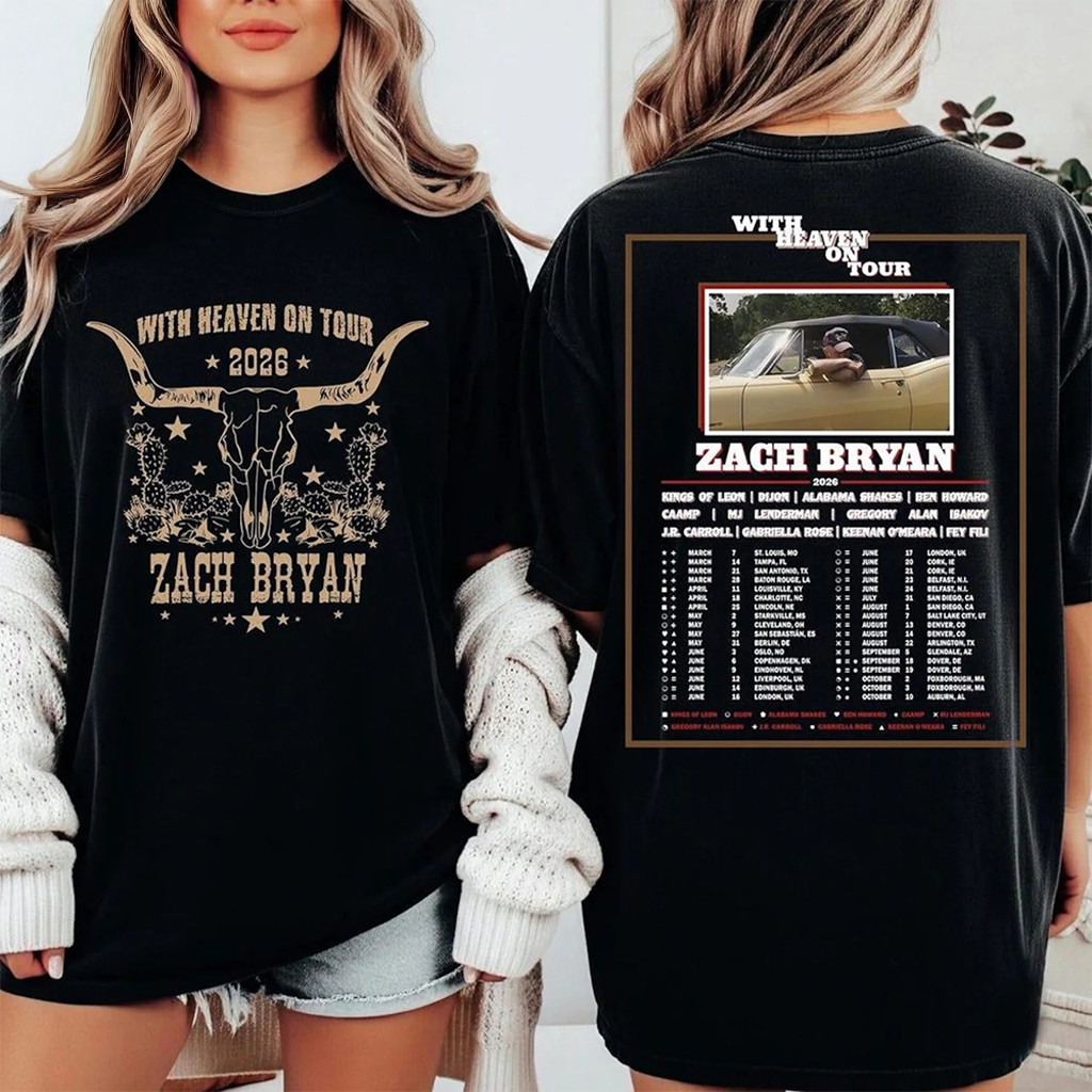 Zach Bryan Merch Zach Bryan With Heaven On Tour 2026 Shirt Gifts For Music Lovers Zach Bryan Merch Zach Bryan With Heaven On Tour 2026 Shirt Gifts For Music Lovers