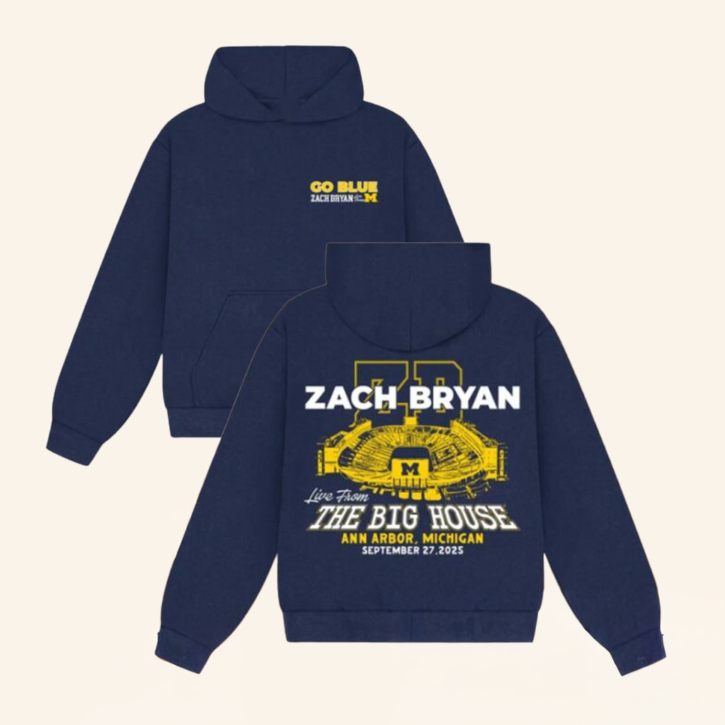 Zach Bryan Merch ZB Go Blue Hoodie Live From The Big House Hoodie Music Lover Gifts For Him Zach Bryan Merch ZB Go Blue Hoodie Live From The Big House Hoodie Music Lover Gifts For Him