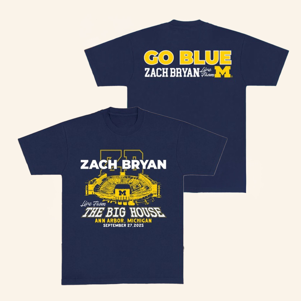 Zach Bryan Merch ZB Go Blue Shirt Live From The Big House T-Shirt Gifts For Music Lovers Zach Bryan Merch ZB Go Blue Shirt Live From The Big House T-Shirt Gifts For Music Lovers