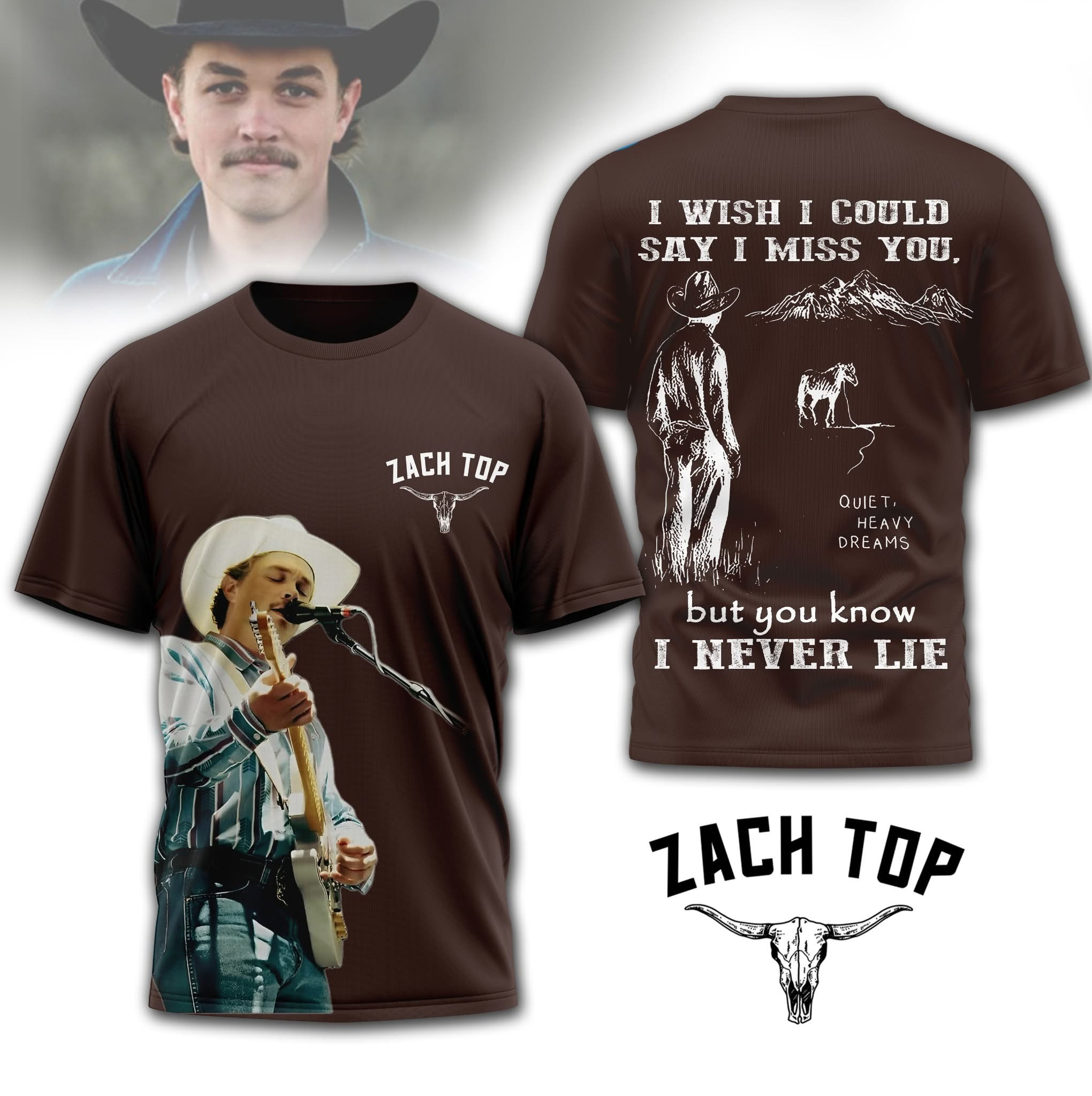 Zach Bryan T-Shirt I Wish I Could Say I Miss You Zach Bryan Tour Merch Fan Gifts