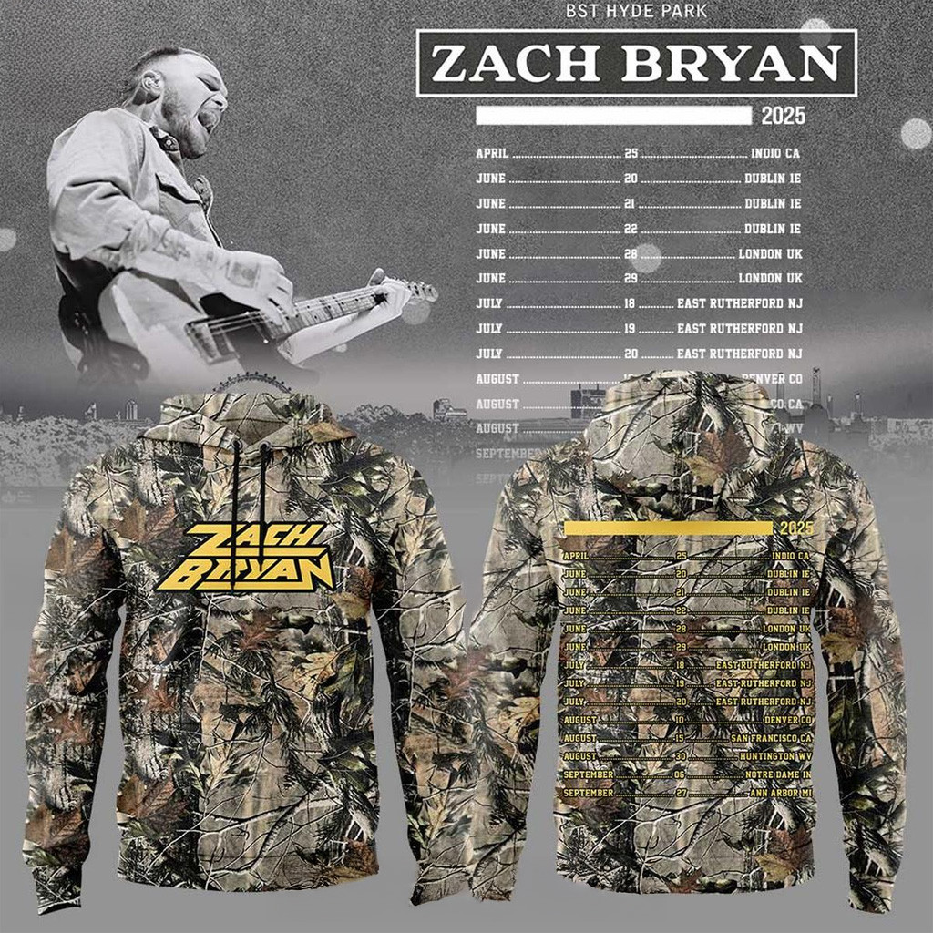 Zach Bryan Tour Camo Hoodie Zach Bryan Merch Best Gifts For Music Lovers