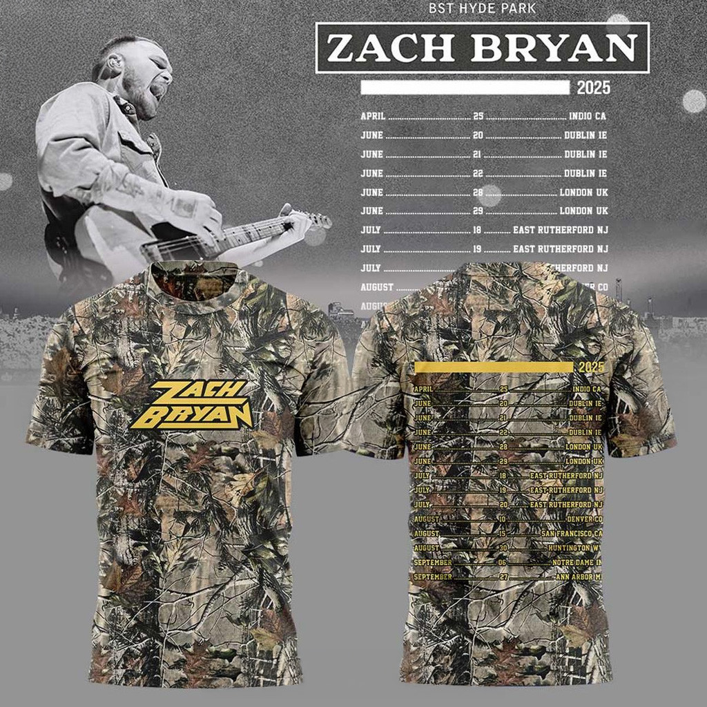 Zach Bryan Tour Camo T-Shirt Zach Bryan Merch Gift Ideas For Music Lovers