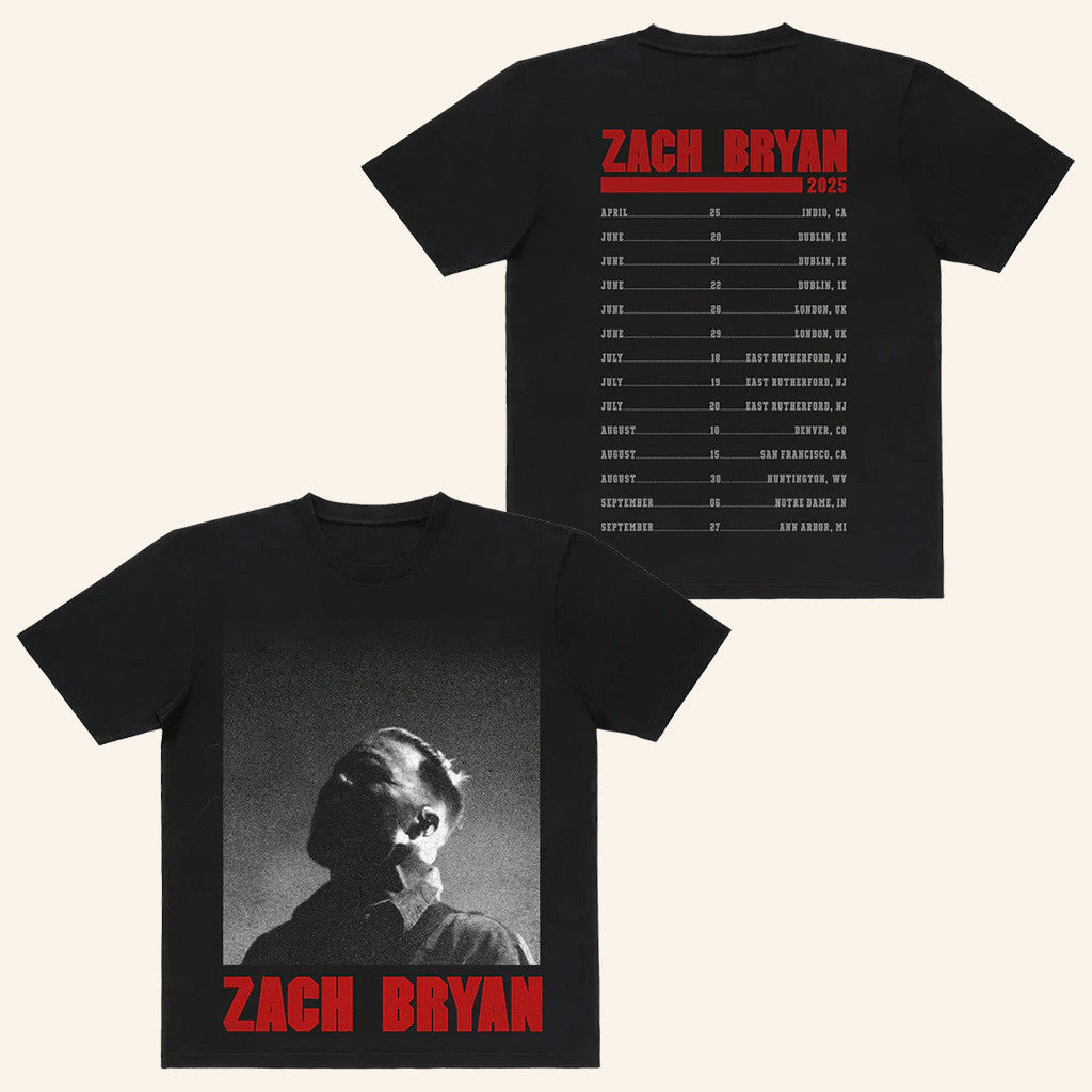 Zach Bryan Tour Merch 2025 Photo Dateback T-Shirt Gifts For Girlfriend Zach Bryan Tour Merch 2025 Photo Dateback T-Shirt Gifts For Girlfriend