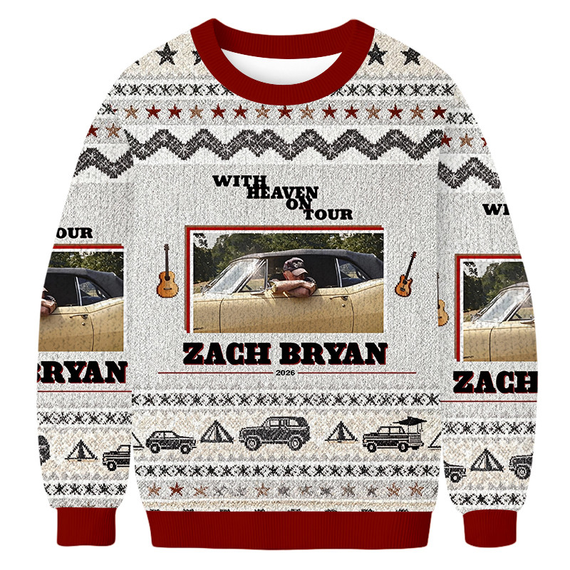Zach Bryan With Heaven On Tour 2026 Ugly Christmas Sweater Winter Apparel Gifts For Him
