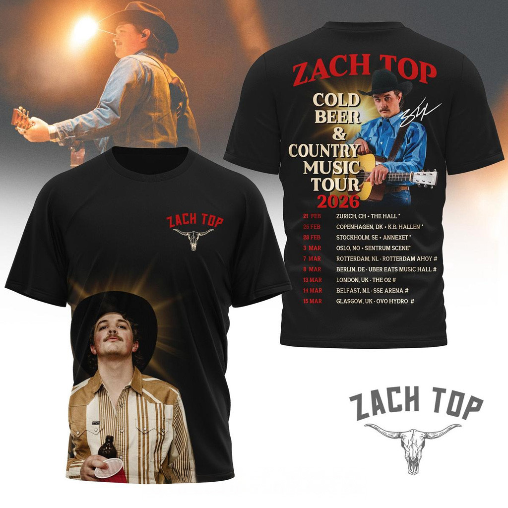 Zach Top Cold Beer And Country Music Tour 2026 T-Shirt Zach Top Merch Gifts For Music Fans Zach Top Cold Beer And Country Music Tour 2026 T-Shirt Zach Top Merch Gifts For Music Fans