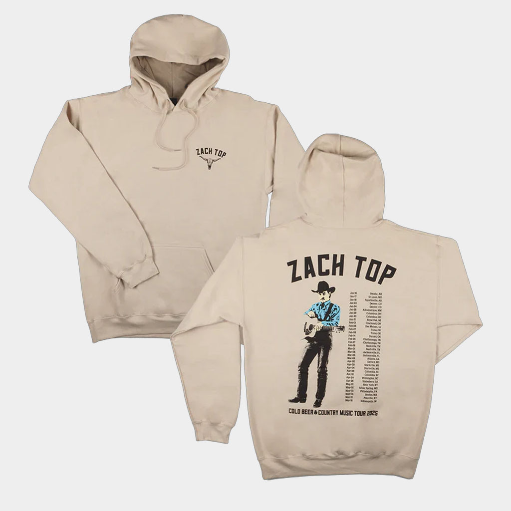 Zach Top Merch 2025 Cold Beer And Country Music Tour Hoodie Zach Top Hoodie Gifts For Fans