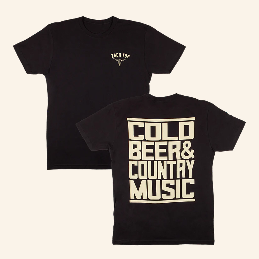 Zach Top Merch Black Cold Beer And Country Music T-Shirt Best Gifts For Music Lovers