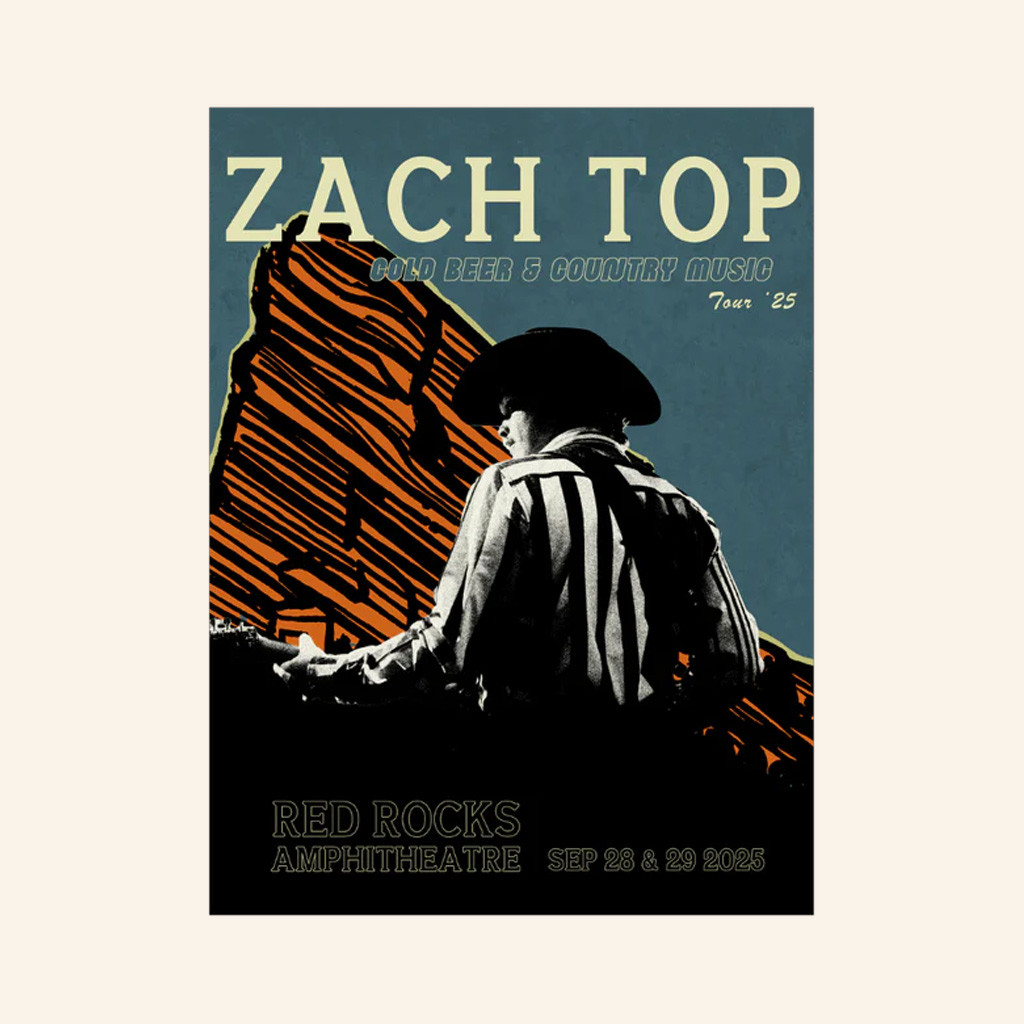 Zach Top Merch Red Rocks Poster Living Room Wall Decor Christmas Gifts For Music Lovers
