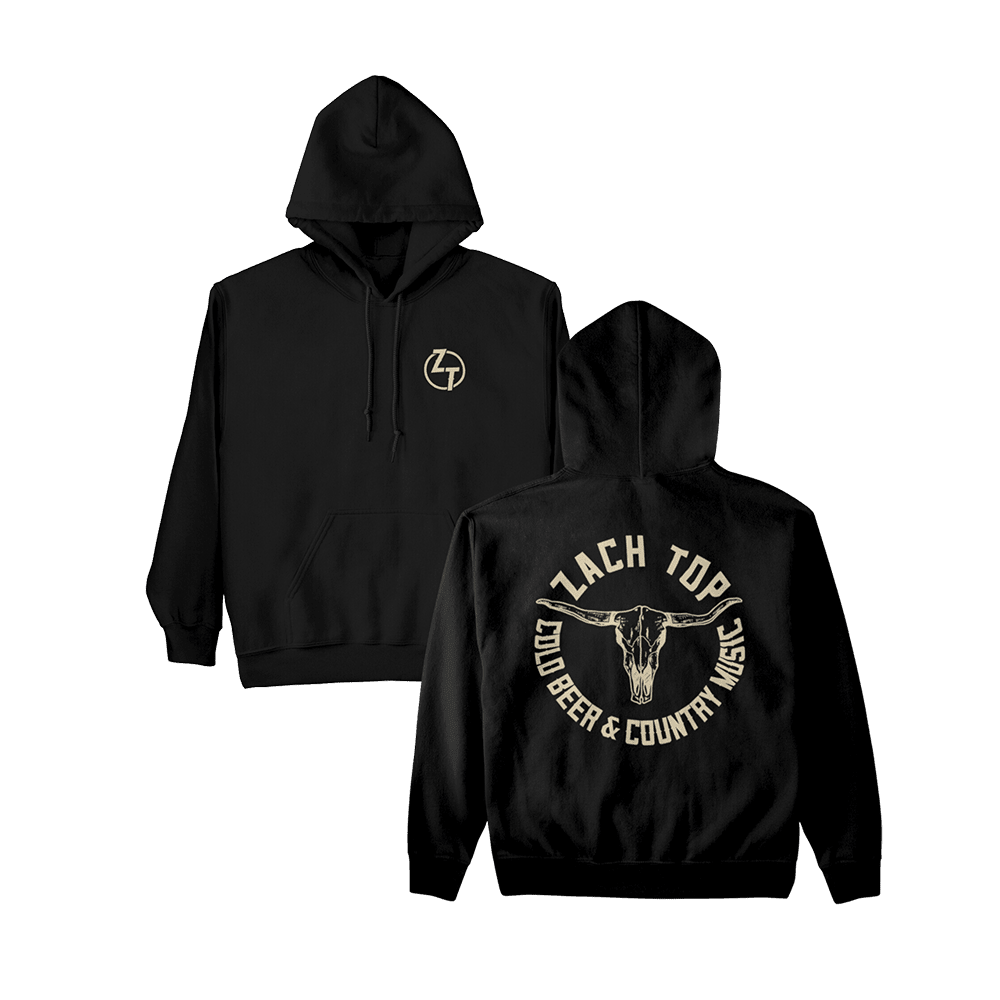 Zach Top Merch Zach Top Cold Beer And Country Music Skull Hoodie Gifts For Fans