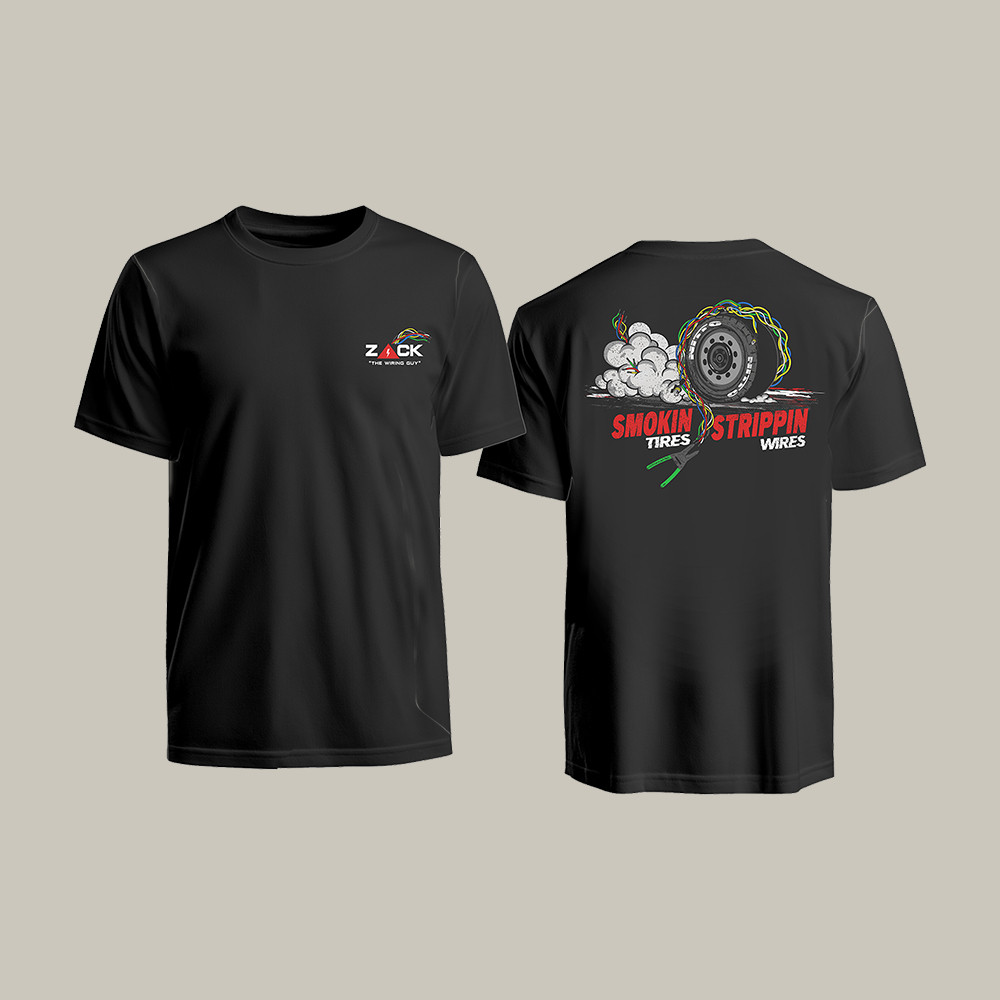 Zack The Wiring Guy's Strippin Wires T-Shirt Cleetus McFarland Merch Youtuber Fan Gift