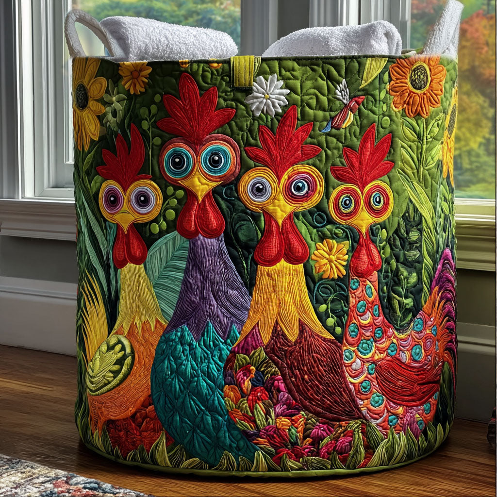 Zany Crow Crew Quilted Laundry Basket Perfect Quilted Laundry Organizer Gift for the Holidays