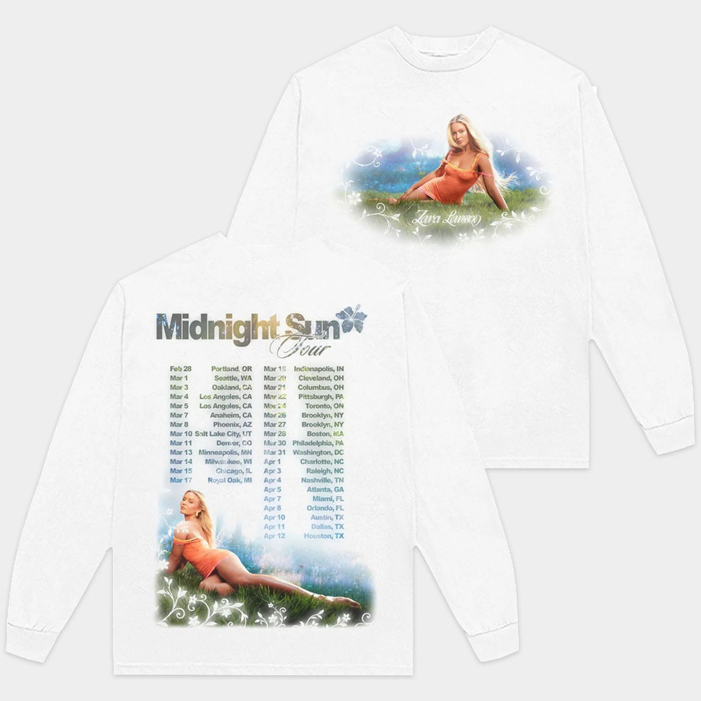Zara Larsson Merch 2026 Midnight Sun Tour Long Sleeve Shirt Unique Gifts For Music Lovers