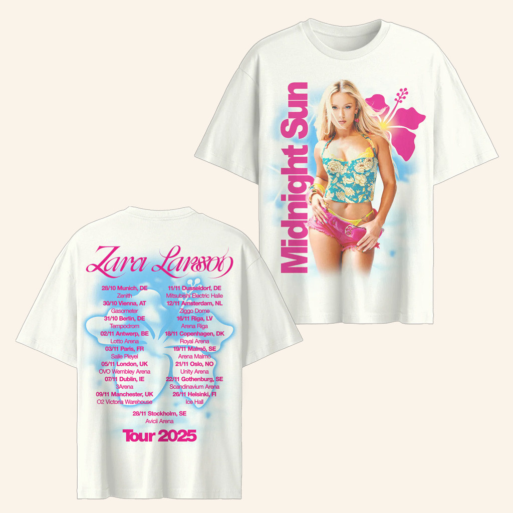 Zara Larsson Merch Midnight Sun Photo Tour T-Shirt Christmas Gifts For Her