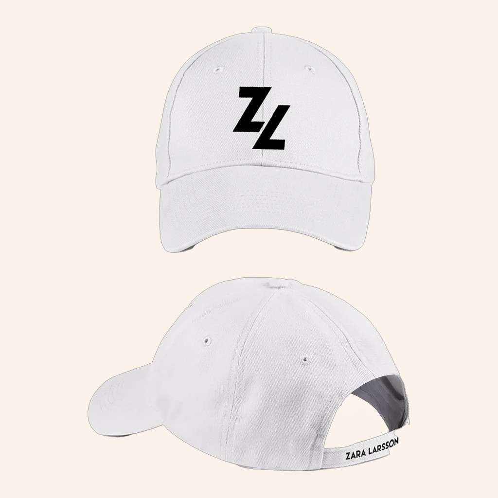 Zara Larsson Merch ZL Logo Embroidered White Hat Christmas Presents For Music Lovers