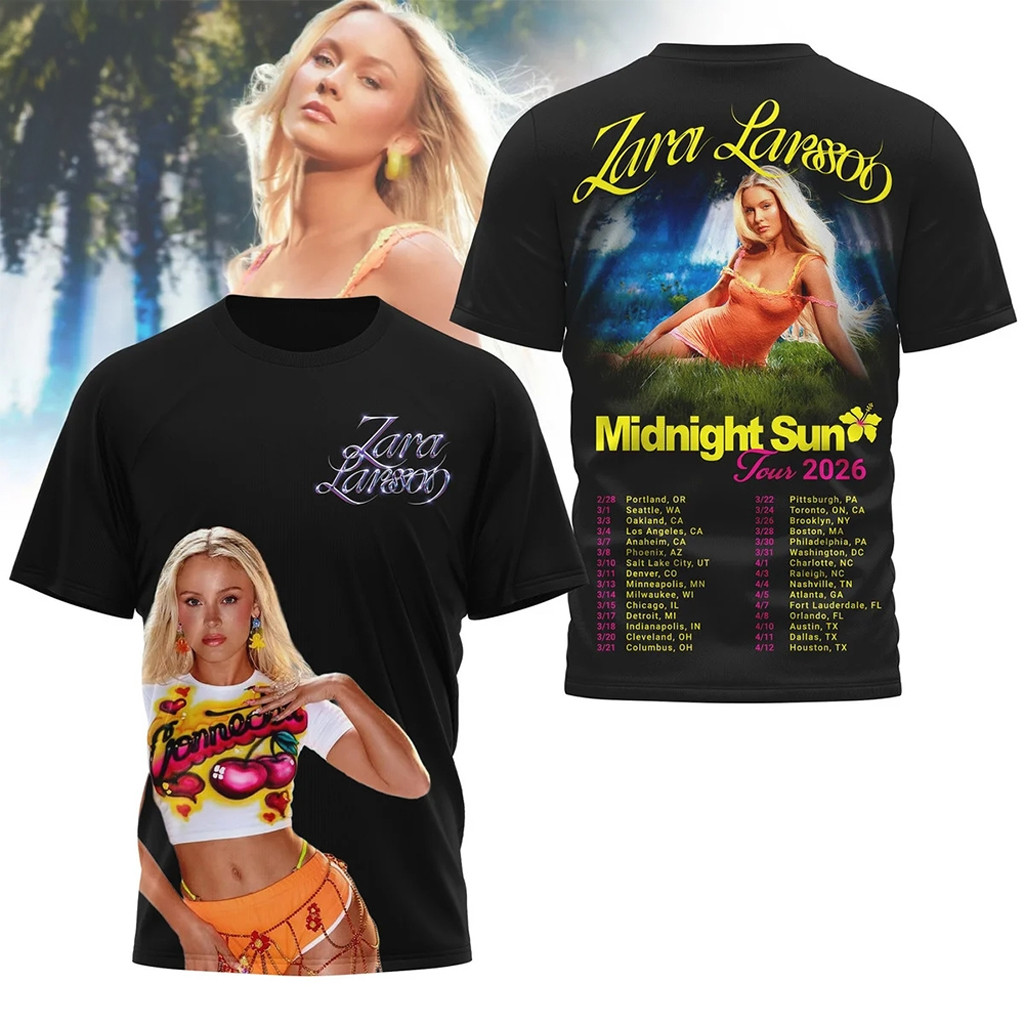 Zara Larsson Midnight Sun Tour 2026 Shirt Zara Larsson Merch Gift Ideas For Music Lovers