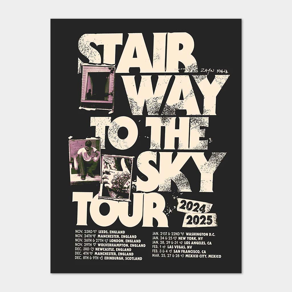 Zayn Malik Merch Stairway To The Sky Tour Poster Music Lovers Bedroom Wall Art