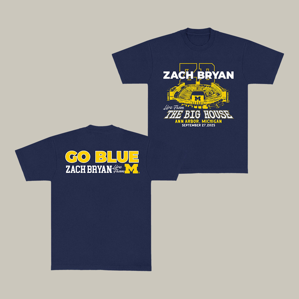 ZB Go Blue The Big House T-Shirt Zach Bryan Clothes Music Lover Gift For Him