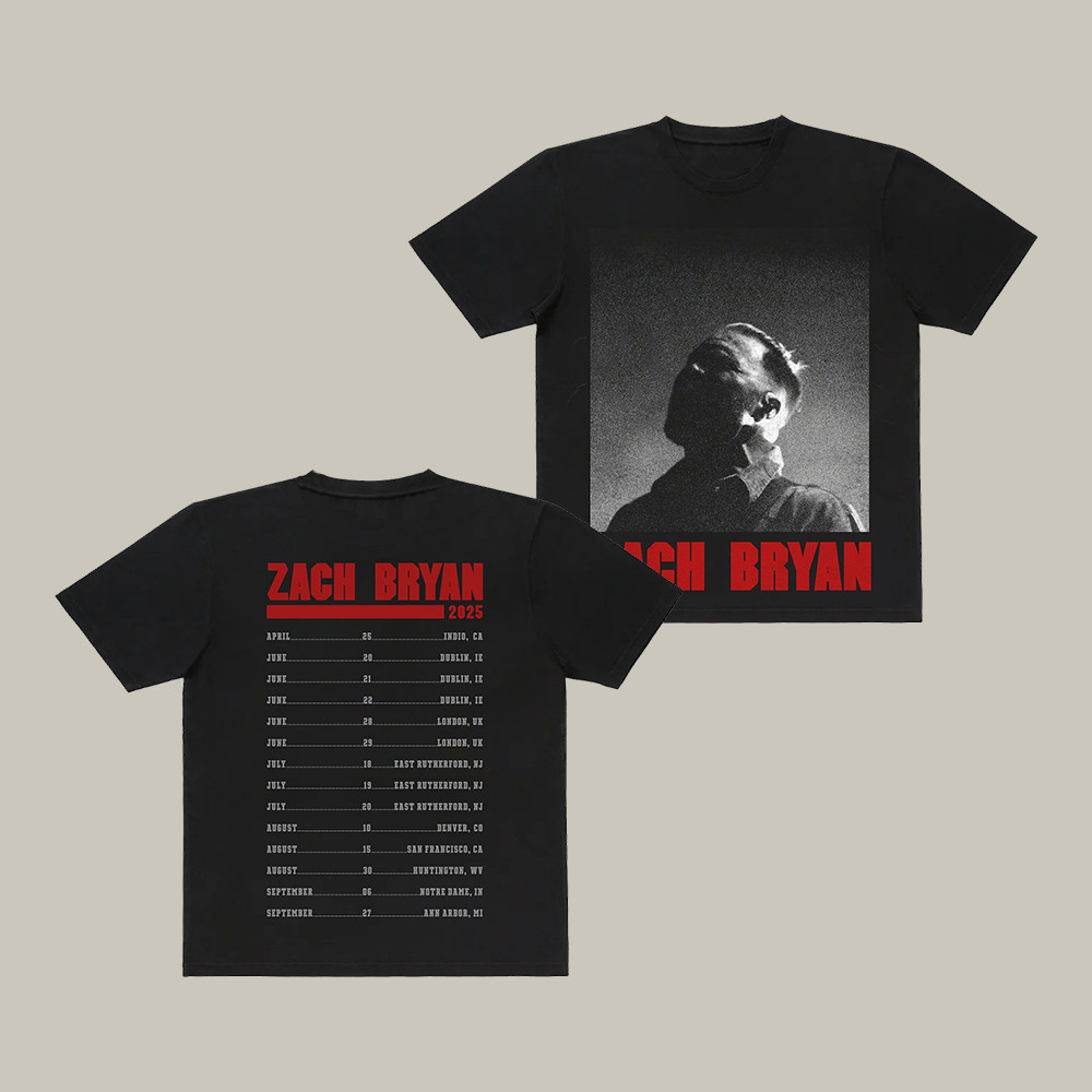 ZB Photo Dateback Zach Bryan T-Shirt Music Concert Tee Present For Zach Bryan Fans