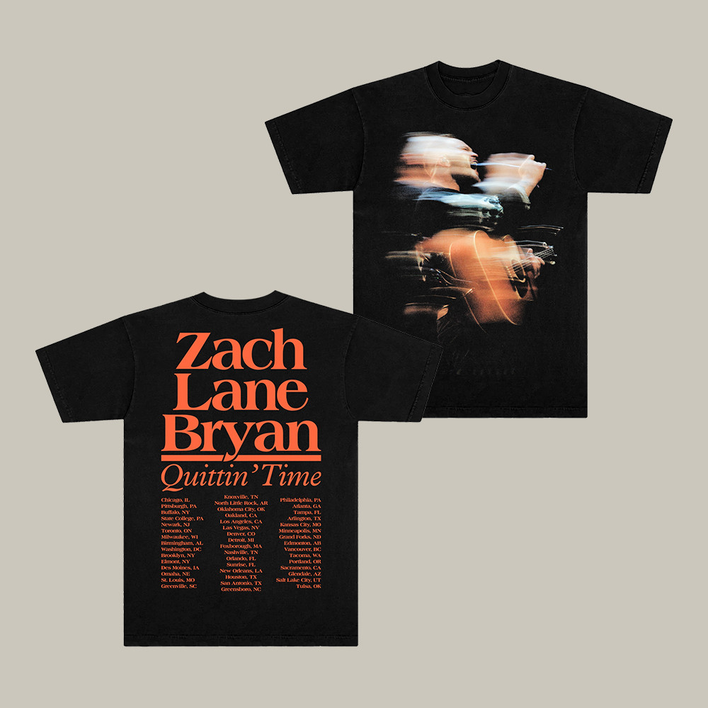 ZB Quittin Time Blur Zach Bryan T-Shirt Music Concert Tee Best Present For Zach Bryan Lovers