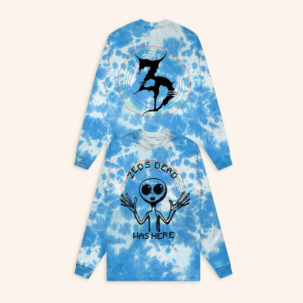 Zeds Dead Merch Alien Zeds Dead Was Here Tie Dye Long Sleeve Shirt Best Gift For Fans