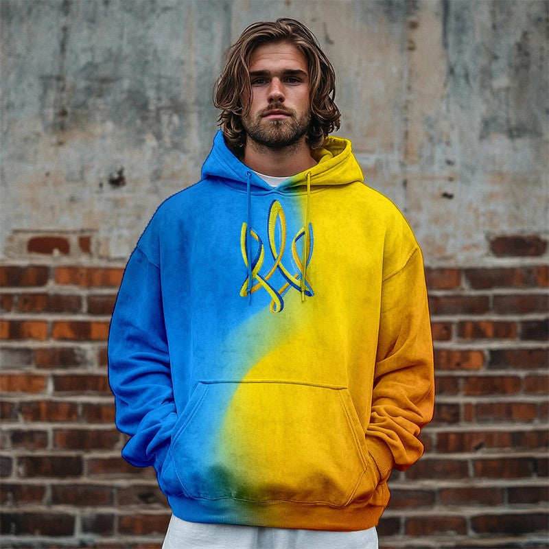 Zelensky Hoodie Ukrainian Trident Symbol Patriotic Clothing Gifts For Him Zelensky Hoodie Ukrainian Trident Symbol Patriotic Clothing Gifts For Him