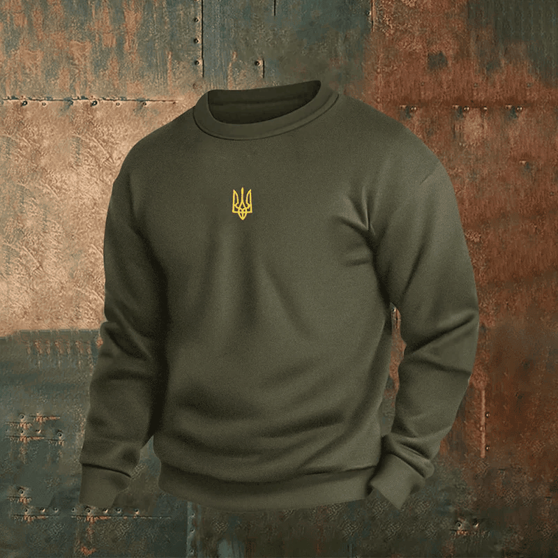 Zelensky Sweatshirt Ukrainian Trident Symbol Ukraine Merch Zelensky Green Sweatshirt