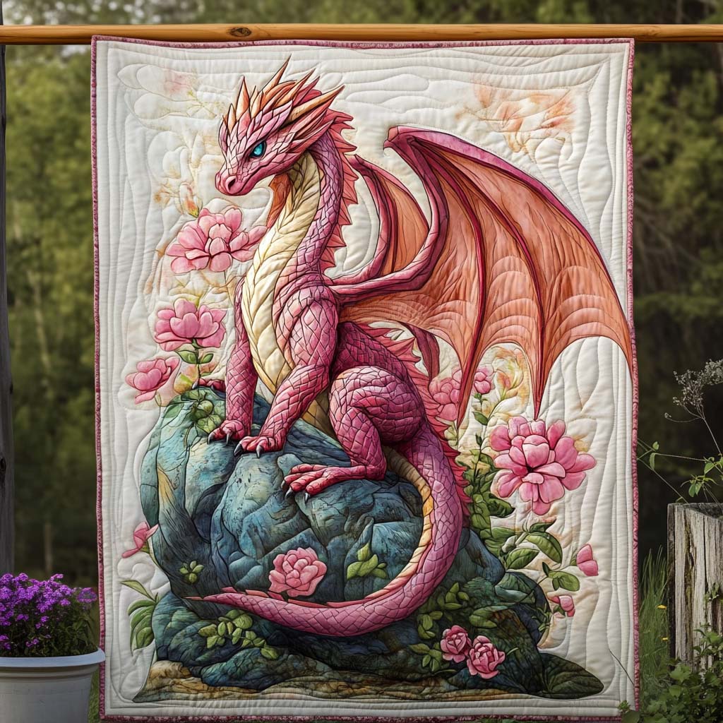 Zephyr Scale Quilted Blanket Gift For Dragon Lover