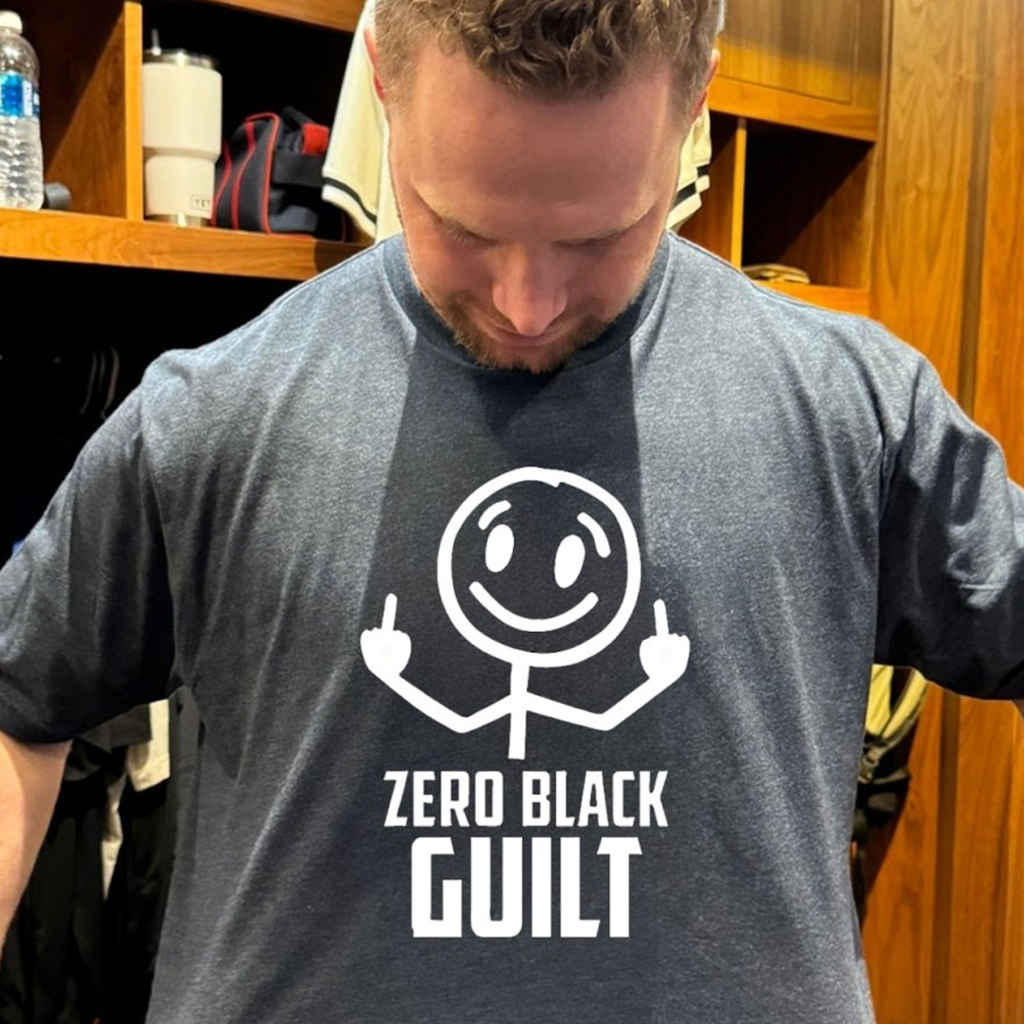 Zero Black Guilt Middle Finger Shirt Funny Graphic Tees Gift Ideas For Husband